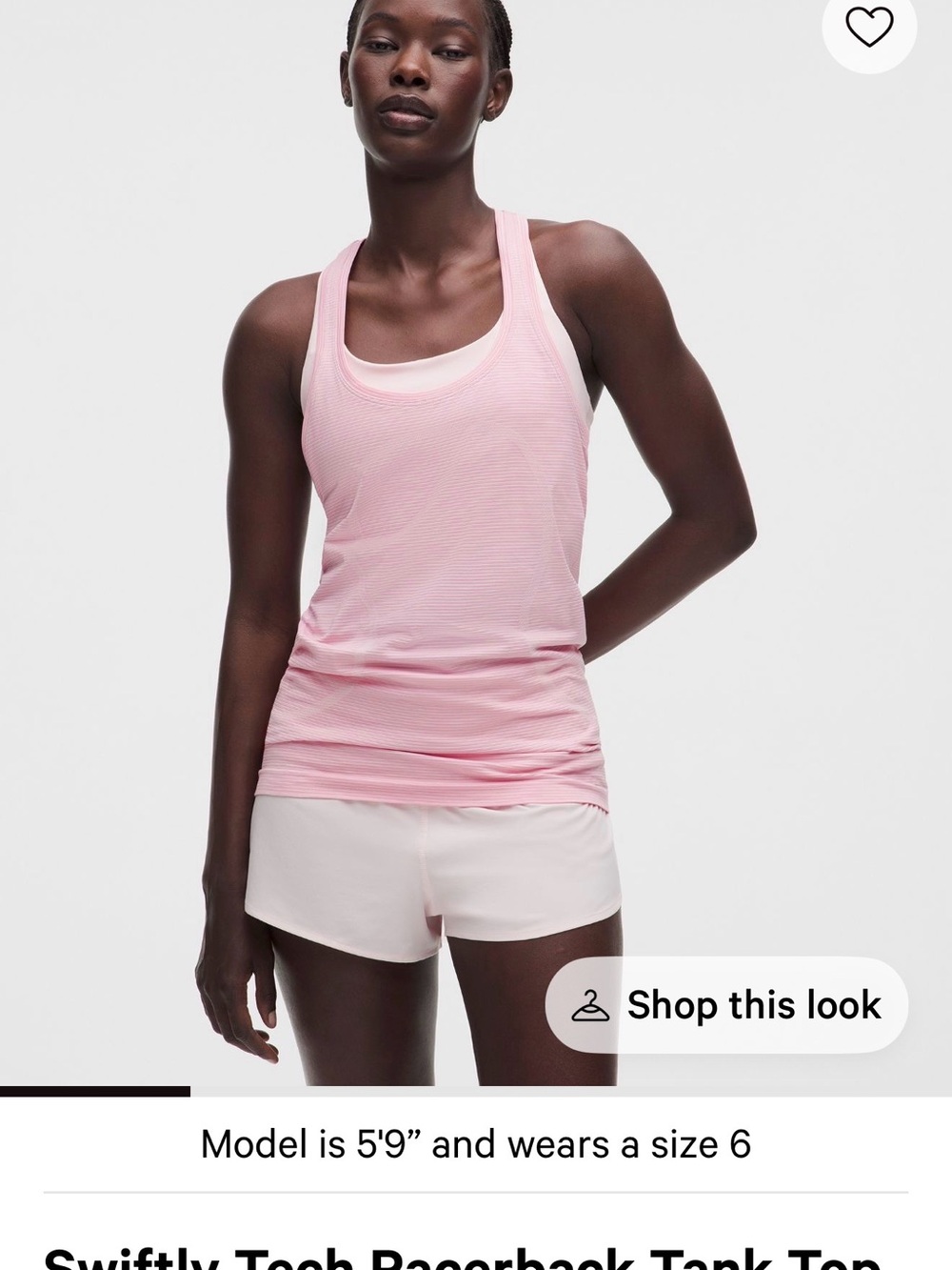 lululemon athletica Light Pink Racerback Tank